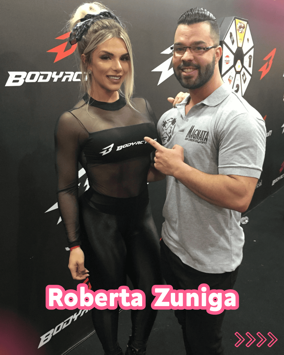 Ti Franco com famosas do mundo fitness que aprovaram seus trein