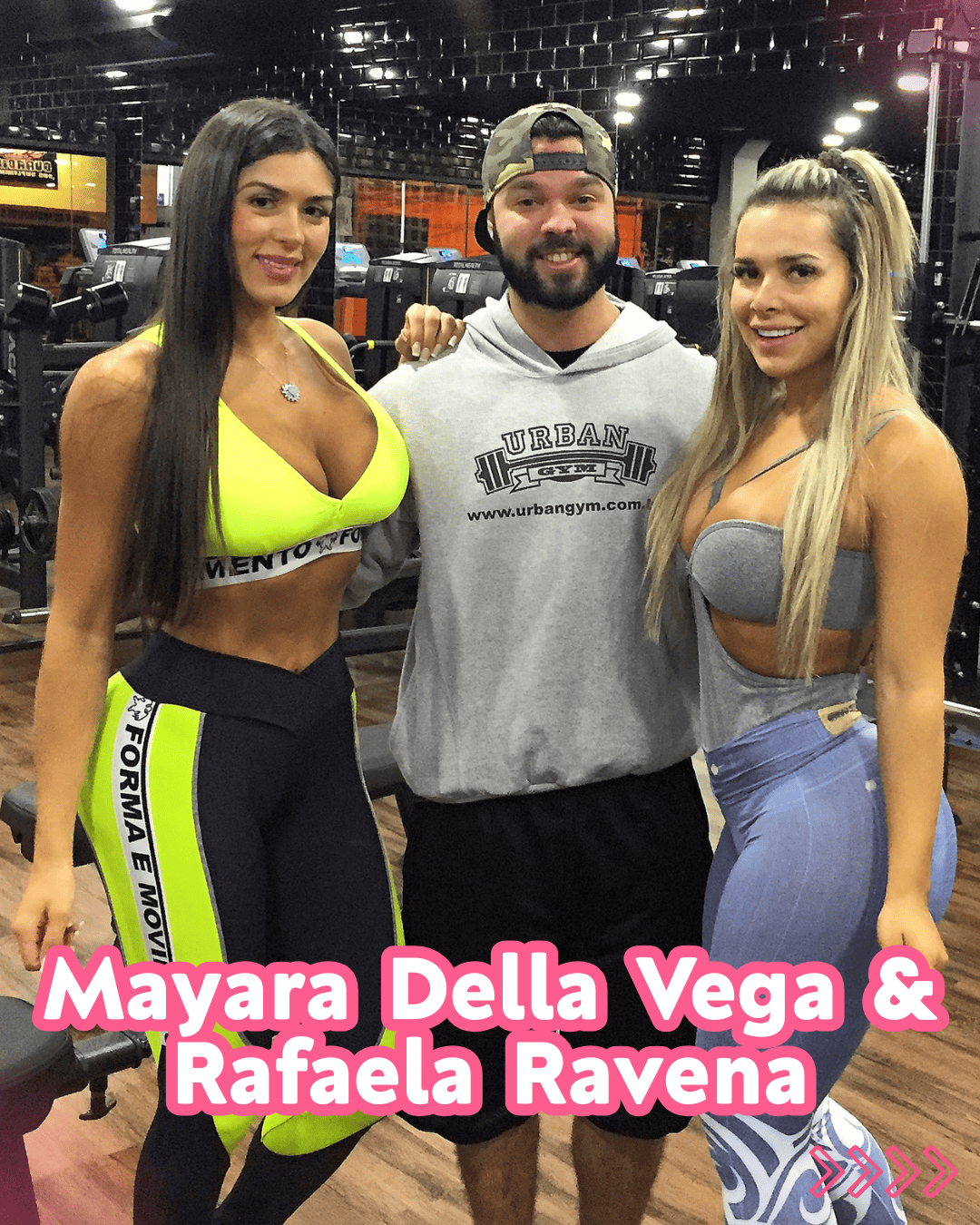 Ti Franco com famosas do mundo fitness que aprovaram seus trein